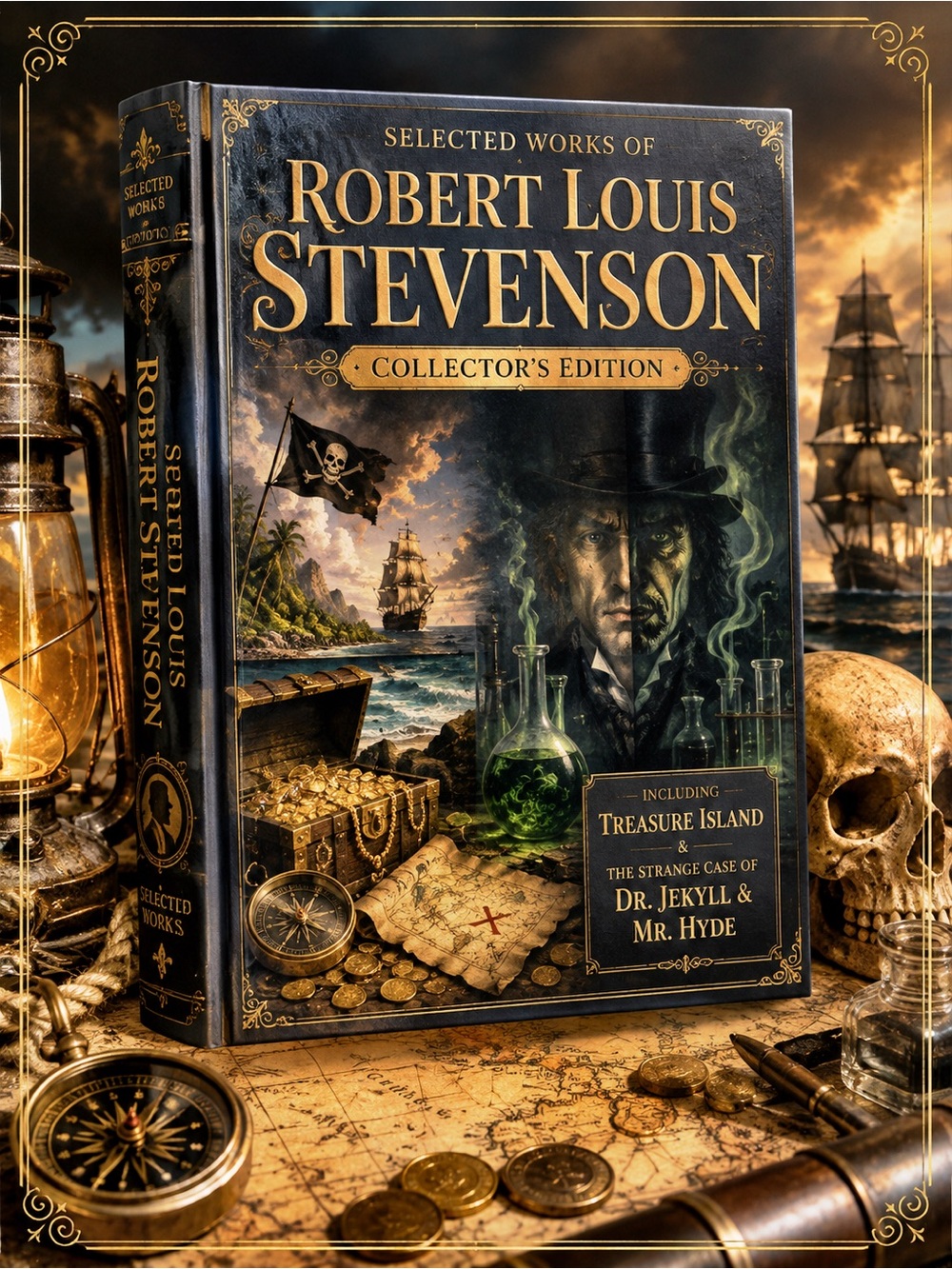 Selected Works of Robert Louis Stevenson. Collector’s Edition. Hardcover. 687p‍‍